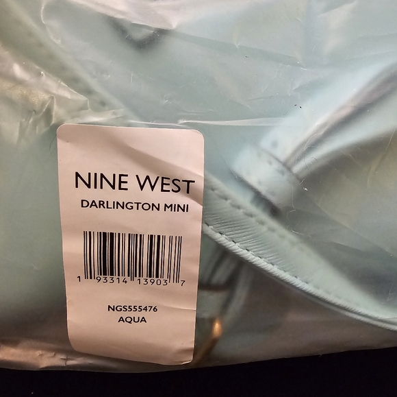 Nine West Darlington Mini Crossbody Handbag Satchel Tiffany Blue Color - Picture 9 of 9